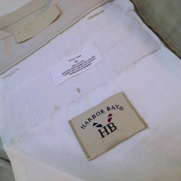 NWT Deadstock 90s Harbor Bay Casual Chino Shorts Men-54 Cotton Pleated 4-Pocket - Picture 8 of 9